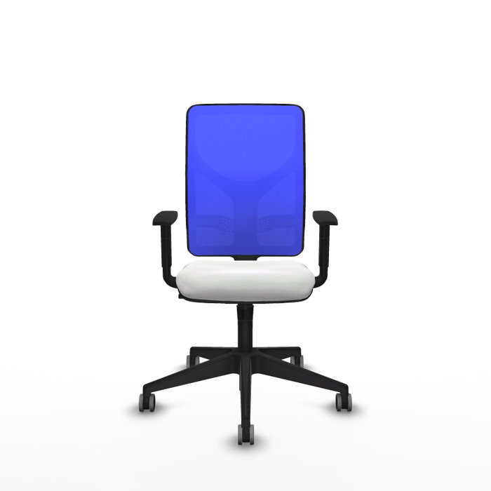PIQUERAS Y CRESPO Silla de oficina Motilla con mecanismo Sincro, Blanco y Azul