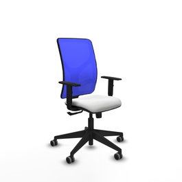 PIQUERAS Y CRESPO Silla de oficina Motilla con mecanismo Sincro, Blanco y Azul
