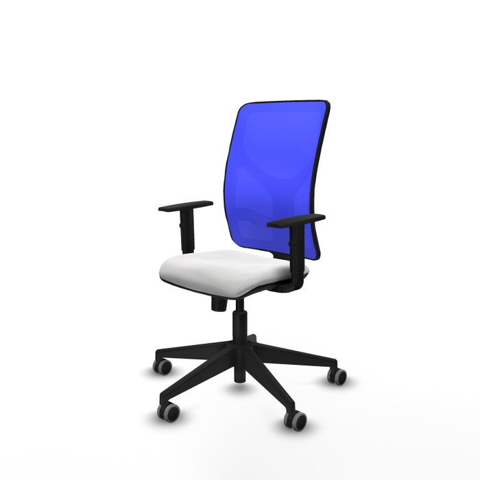 PIQUERAS Y CRESPO Silla de oficina Motilla con mecanismo Sincro, Blanco y Azul