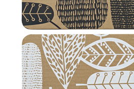 DKD Home Decor Individuales Básicos Negro Blanco 30 x 0.1 x 43 cm (12 Unidades) Cartón Polyester