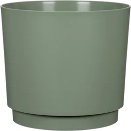 Garden Id Maceta redonda plano Ø 25 cm, 7 litros, H 22 cm, verde claro