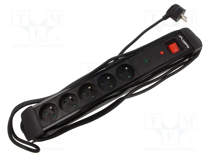 Lanberg SP1 Regleta de protección 5x PL 3m negro