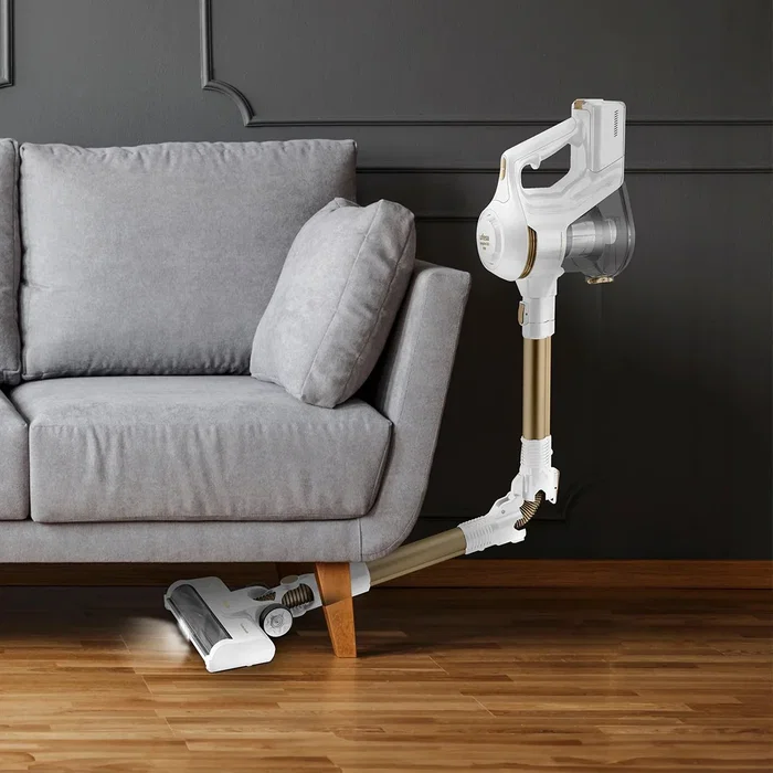 Ufesa U3 Digital Pet Aspiradora escoba 2 en 1 para mascotas, sin bolsa, motor brushless 200W, batería 40 min, capacidad 0.8L, color oro/blanco (81405985)