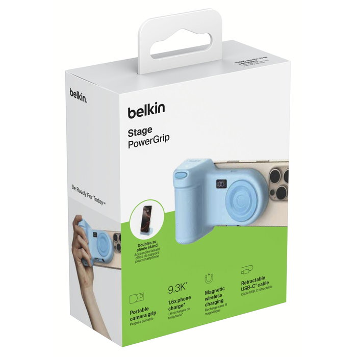 Belkin Stage PowerGrip 9300mAh Azul CTA006hqBL con carga inalámbrica de 15W Belkin Stage PowerGrip 9300mAh Azul CTA006hqBL con carga inalámbrica de 15W