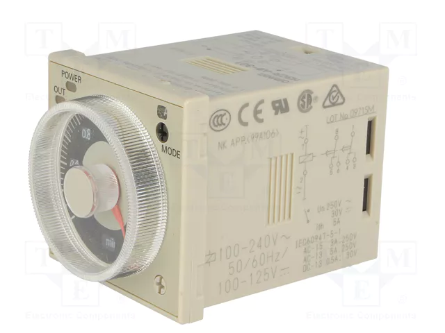 OMRON H3CR-A8-301 Relé de tiempo DPDT 250VAC/5A