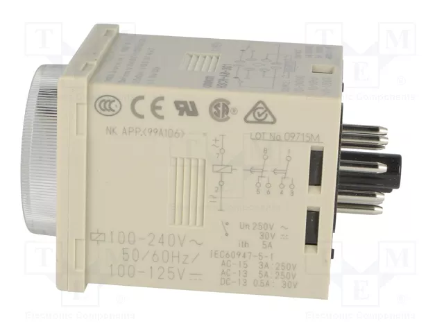 OMRON H3CR-A8-301 Relé de tiempo DPDT 250VAC/5A