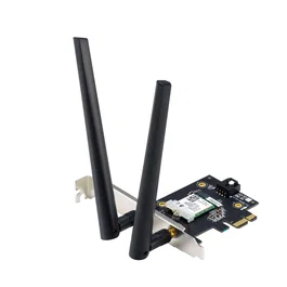 ASUS PCE-AXE5400 Adaptador WiFi 6E PCIe Interno con Bluetooth 5.2, Tribanda (2.4/5/6 GHz), 2402 Mbps, 2 Antenas Externas, para PC