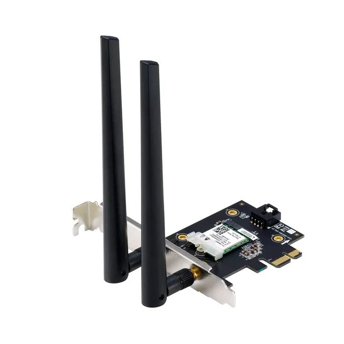 ASUS PCE-AXE5400 Adaptador WiFi 6E PCIe Interno con Bluetooth 5.2, Tribanda (2.4/5/6 GHz), 2402 Mbps, 2 Antenas Externas, para PC