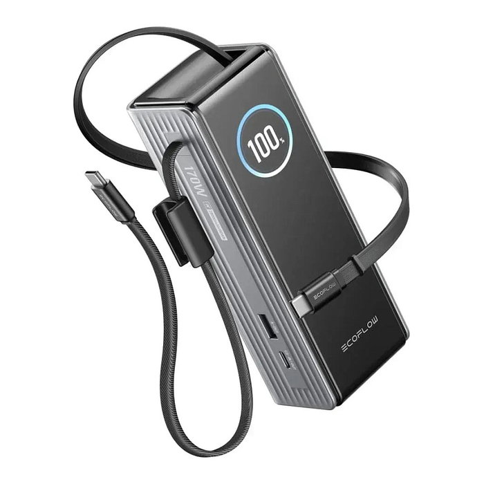EcoFlow Powerbank RAPID EF-RAPID25K100W-S-EU 25000 mAh 170 W Negro Plata