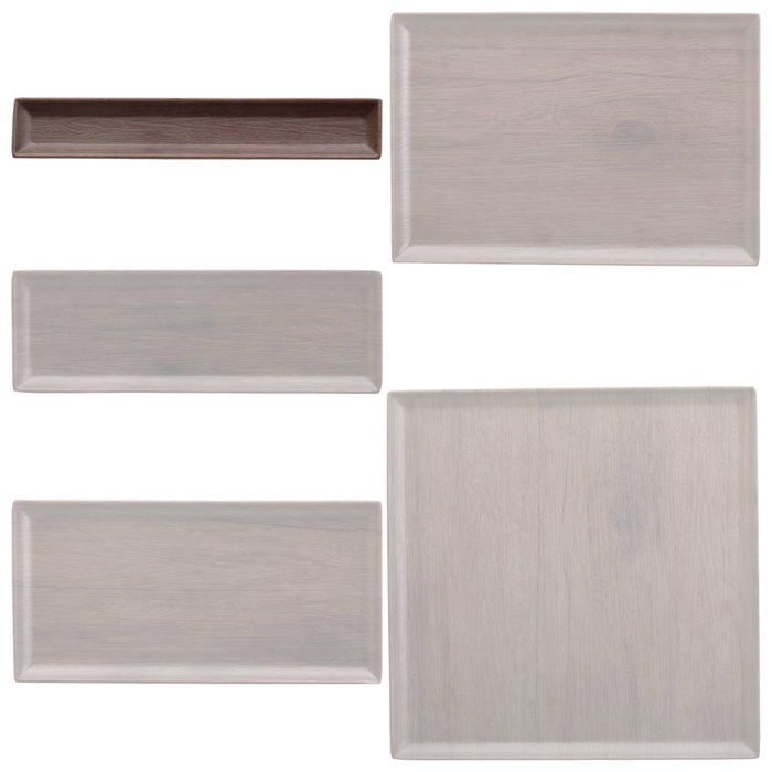 1946 Fuente Melamina Woody Baker 30x5 cm (6 Unidades) Imitación Madera Libre de BPA Resistente a Temperaturas Bajas y Altas Apto Lavavajillas