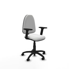 PIQUERAS Y CRESPO Silla de oficina Aýna blanca con Brazos 2D