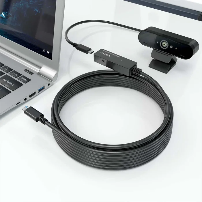 Aisens Cable USB 3.2 Gen1x1 Prolongador con Amplificador USB-C, 5m, Negro