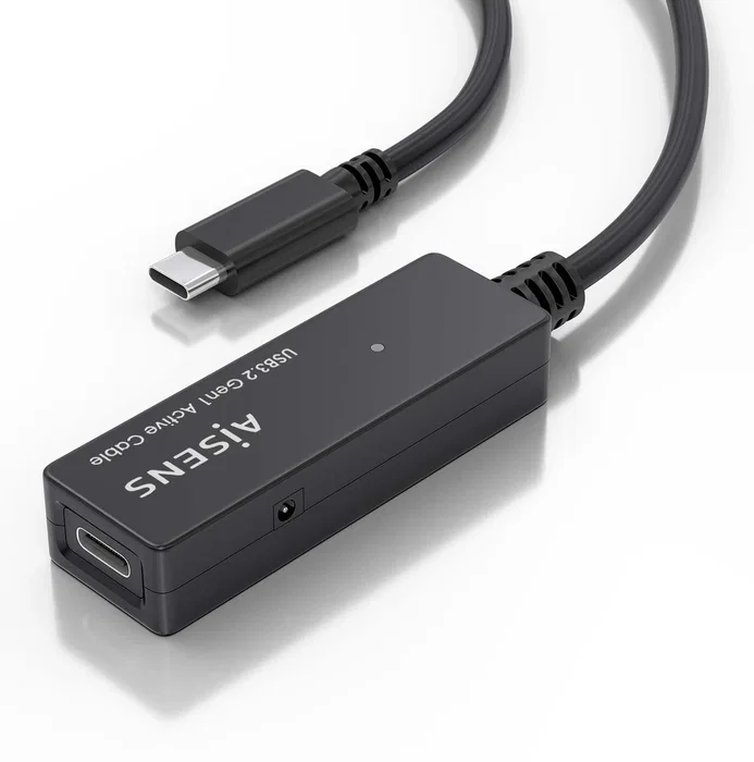 Aisens Cable USB 3.2 Gen1x1 Prolongador con Amplificador USB-C, 5m, Negro