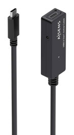 AISENS - CABLE USB 3.2 Gen1x1 PROLONGADOR CON AMPLIFICADOR, USB-C/M-USB-C/H, NEGRO, 5.0M