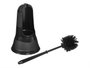 Berilo Escobillero de Plástico Redondo, Negro, Dimensiones 16 x feed x 36 cm, con Soporte de Polipropileno y Cepillo de PVC (Set de 6)