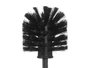 Berilo Escobillero de Plástico Redondo, Negro, Dimensiones 16 x feed x 36 cm, con Soporte de Polipropileno y Cepillo de PVC (Set de 6)