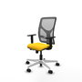 PIQUERAS Y CRESPO Silla de oficina Motilla con mecanismo Sincro/Traslack, Amarillo y Gris