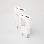 Nanocable Cargador de Pared 20W con USB-C PD y USB-A QC, Blanco