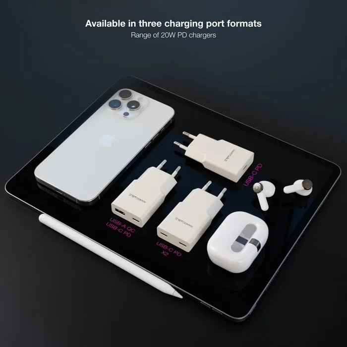 Nanocable Cargador de Pared 20W con USB-C PD y USB-A QC, Blanco Nanocable Cargador de Pared 20W con USB-C PD y USB-A QC, Blanco