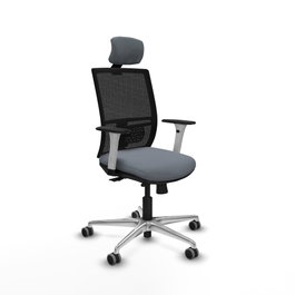 PIQUERAS Y CRESPO Silla de oficina Yunquera Gris con mecanismo Sincro/Traslack