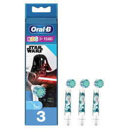 Oral-B 80352667 Cepillos de Dientes Infantiles Star Wars 3 Unidades, Azul y Blanco, Para Niños +3 Años, Cabeza de Recambio