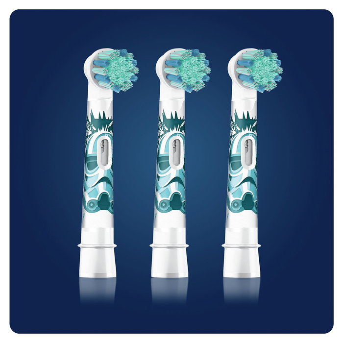 Oral-B 80352667 Cepillos de Dientes Infantiles Star Wars 3 Unidades, Azul y Blanco, Para Niños +3 Años, Cabeza de Recambio