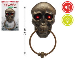 Colgante de Puerta Halloween 28x14 cm con Luz y Sonido Terrorífico