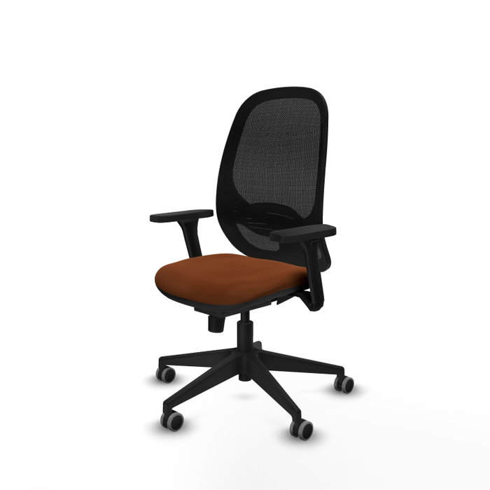 PIQUERAS Y CRESPO Silla de oficina Cilanco con mecanismo Sincro, Marrón y Negro