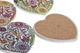 DKD Home Decor Posavasos Multicolor Dolomita Corcho Corazón Love 72 Unidades 11 x 11 x 0.5 cm