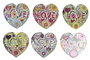 DKD Home Decor Posavasos de Dolomita Corazón Surtido de 6 Unidades