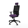PIQUERAS Y CRESPO Silla de oficina Horna con mecanismo Sincro/Traslack, Morado y Negro