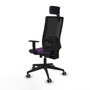PIQUERAS Y CRESPO Silla de oficina Horna con mecanismo Sincro/Traslack, Morado y Negro