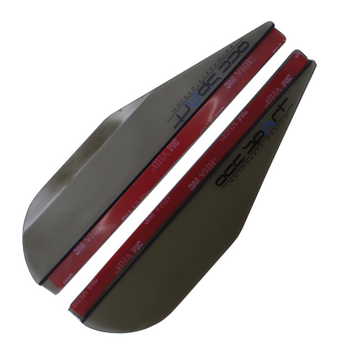 Occ Sport OCCDEC020 Protector de lluvia para espejo retrovisor lateral ahumado, pack de 2 piezas de PVC con adhesivo, instalación sin herramientas, 170 x 50 x 10 mm