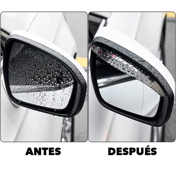 Occ Sport OCCDEC020 Protector de lluvia para espejo retrovisor lateral ahumado, pack de 2 piezas de PVC con adhesivo, instalación sin herramientas, 170 x 50 x 10 mm