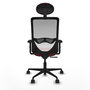 Silla de oficina Zulema con mecanismo Sincro tapizada con Tela color Granate y malla color Blanco. Equipada con lumbar 1D, Brazos 2D, Cabecero Fijo y Ruedas 65mm nailon