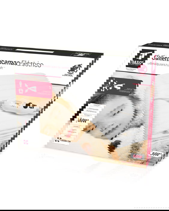 Thulos THEB300 Calientacamas Eléctrico 150x80 cm 3 Temperaturas Lavable 60W