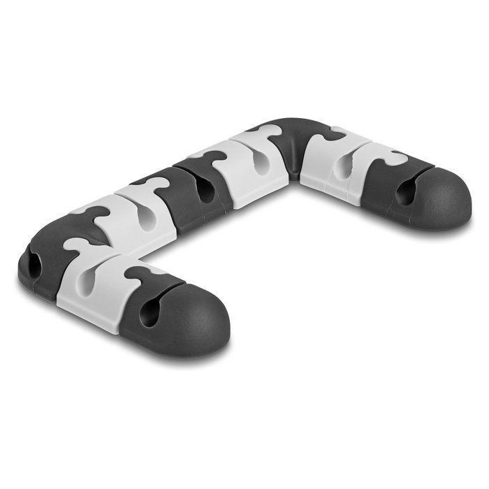 DeLOCK Set modular de 9 soportes para cables autoadhesivos negro/gris