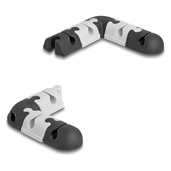 DeLOCK Set modular de 9 soportes para cables autoadhesivos negro/gris