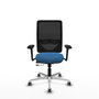 PIQUERAS Y CRESPO Silla de oficina Zulema con mecanismo Sincro/Traslack, Azul claro y Negro