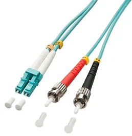 LINDY Cable de fibra óptica OM3 LC - ST Duplex 1 m Turquesa