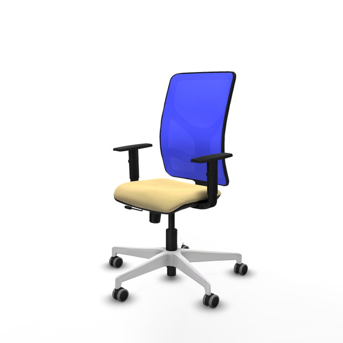 PIQUERAS Y CRESPO Silla de oficina Motilla con mecanismo Sincro/Traslack, Crema y Azul PIQUERAS Y CRESPO Silla de oficina Motilla con mecanismo Sincro/Traslack, Crema y Azul