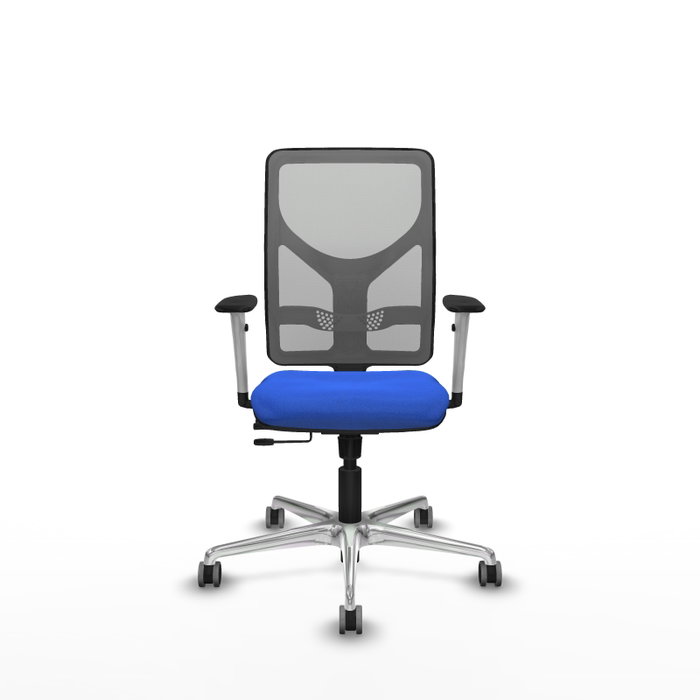 PIQUERAS Y CRESPO Silla de oficina Motilla con mecanismo Sincro/Traslack, Azul y Gris