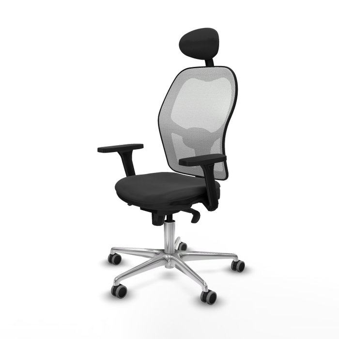 PIQUERAS Y CRESPO Silla de oficina Jorquera con mecanismo Sincro, Gris oscuro y Blanco