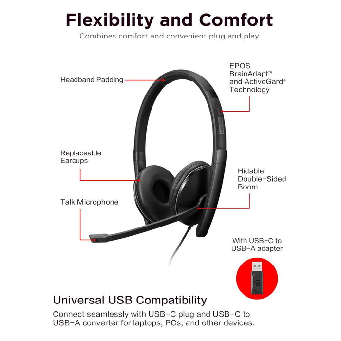Auriculares Lenovo 4XD1M39029 Negro