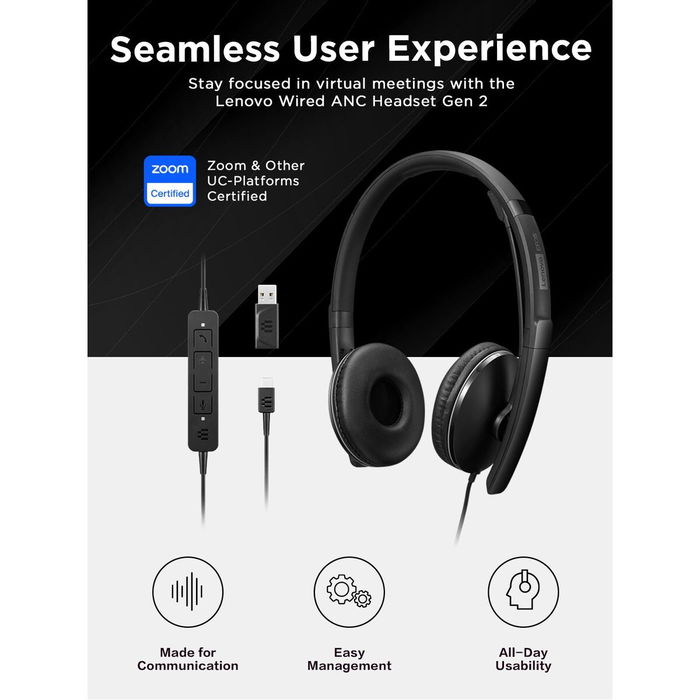 Auriculares Lenovo 4XD1M39029 Negro