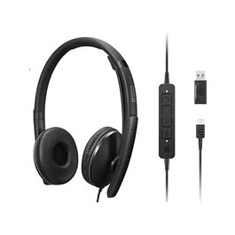 Lenovo ANC Headset Gen 2 UC Auriculares Supraaural con Cancelación Activa de Ruido, USB-C, Negro (4XD1M39029)
