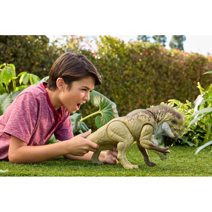 Mattel Dinosaurio Distortus Rex Jurassic World Furia Retumbante Figura de Acción con Movimiento de Ataque para Niños +4 Años