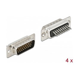 DeLOCK Conector D-Sub HD 26 Pin Macho para Soldar, 4 unidades
