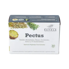 BETULA Pectus 30 Cápsulas - Jarabe para la Tos con Tomillo, Bromelaína, Hinojo, Gordolobo y Saúco