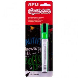 Apli Marcador Tiza Líquida Punta Redonda 5.5mm Verde para Pizarras y Superficies Lisas 1 Ud